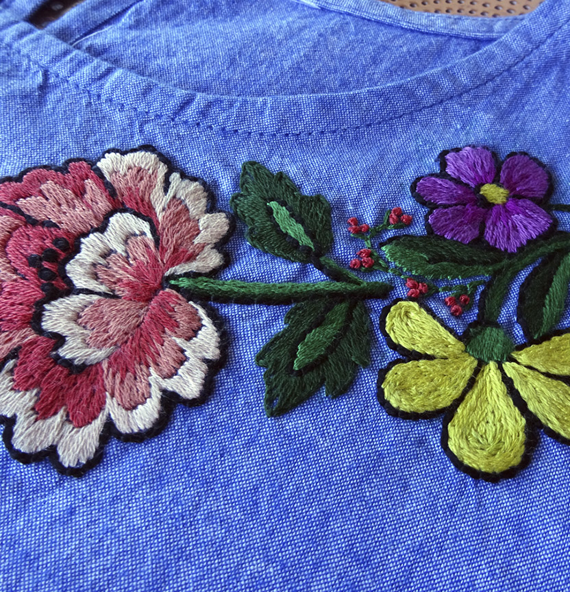 DMC Peony Rose Embroidery Project