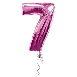 Qualatex Number 7 Foil Balloon Magenta 86 cm