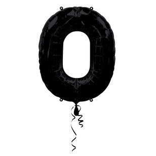 Qualatex Number 0 Foil Balloon Onyx Black 86 cm
