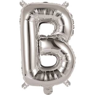 Artwrap Miniloon Letter B Foil Balloon Silver 35.5 cm