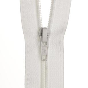 Birch Open-Ended Nylon Zip White 90 cm