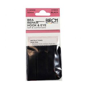 Birch Bra Repair 2 Hook and Eye Black 50 mm