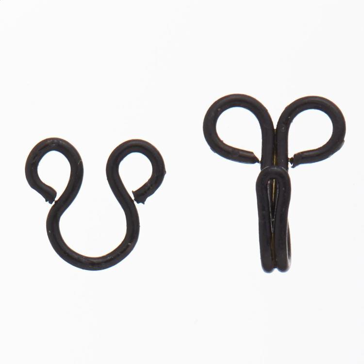 Hook and Eye Closures Sewing Hooks and Eyes Black Hook and Eye Fasteners  Metal Bra Hook and Eye Pack of 24 : : Home & Kitchen