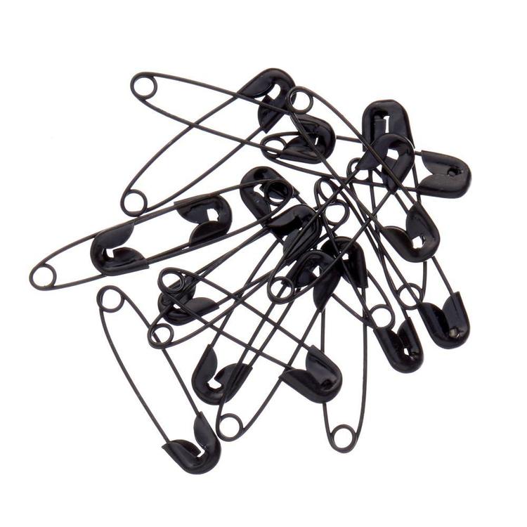 Birch Black Safety Pins 100 Pack Black