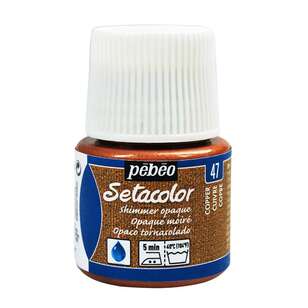 Pebeo Setacolour Shimmer Colour Paint Shimmer Copper 45 mL