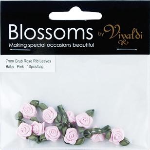 Vivaldi Blossoms Grub Roses With Ribbon Leaves Baby Pink