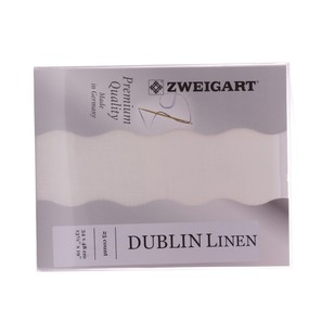 Zweigart Dublin 35 x 45 cm Linen Pre Cut Silver & White