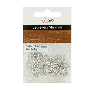 Ribtex Jewellery Stringing Thick Necklace Chain Silver 1 m