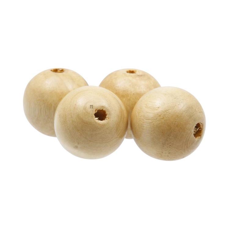 Arbee Round Wood Beads 4 Pack Natural