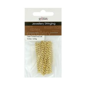 Ribtex Jewellery Stringing Small Open Link Chain Gold Small