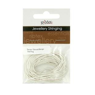 Ribtex Jewellery Stringing Twine Thread Beige 5 m