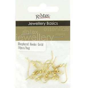 Ribtex Jewellery Basics Shepherd Earring Hooks Gold 20 mm
