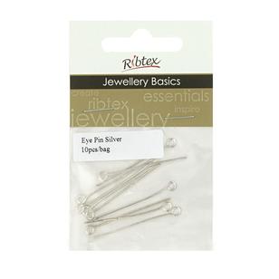 Ribtex Jewellery Basics Eye Pins Silver