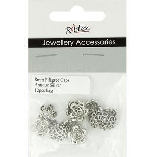 Ribtex Jewellery Accessories Filigree Bead Cap Silver 8 mm
