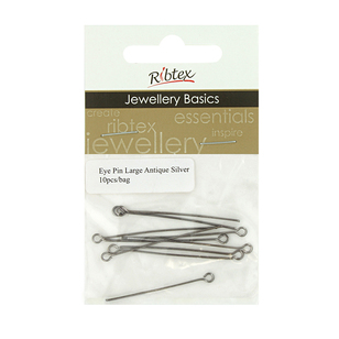 Ribtex Jewellery Basics Large Eye Pins Silver Large