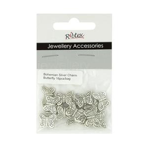 Ribtex Jewellery Accessories Butterfly Spacers Silver 15 mm