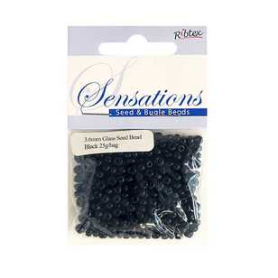 Ribtex Sensations Large Seed Bead Black 3.6 mm