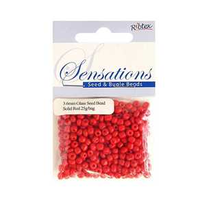 Ribtex Sensations Large Seed Bead Solid Red 3.6 mm