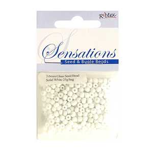 Ribtex Sensations Large Seed Bead Solid White 3.6 mm