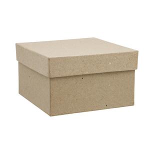 Shamrock Craft Papier Mache Square Box Natural