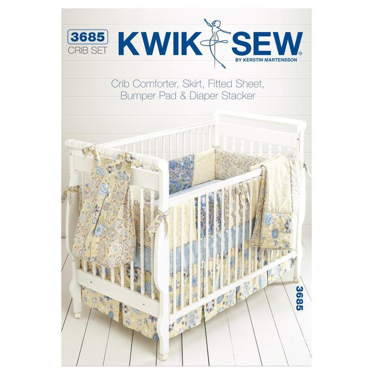 Kwik Sew Pattern K3685 Crib Comforter Skirt Fitted Sheet Bumper