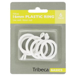 Tribeca 16 mm Plastic Rings White 16 mm