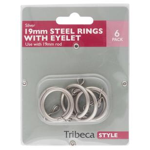 Tribeca 19 mm Steel Rings With Eyelets Silver 19 mm