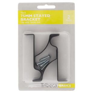 Tribeca 16 mm Conduit 75 mm Stayed Brackets Black 75 mm