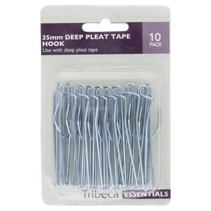 Tribeca 4 Prong Deep Pleat Tape Hooks Silver 35 mm