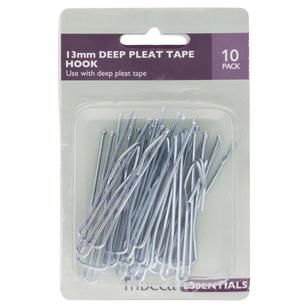 Tribeca 4 Prong Deep Pleat Tape Hooks Silver 35 mm