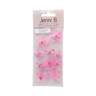 Jenni B Wire Butterfly Embellishments Baby Pink