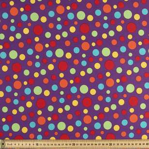 Spots & Stripes Multi Spots 112 cm Cotton Fabric Purple