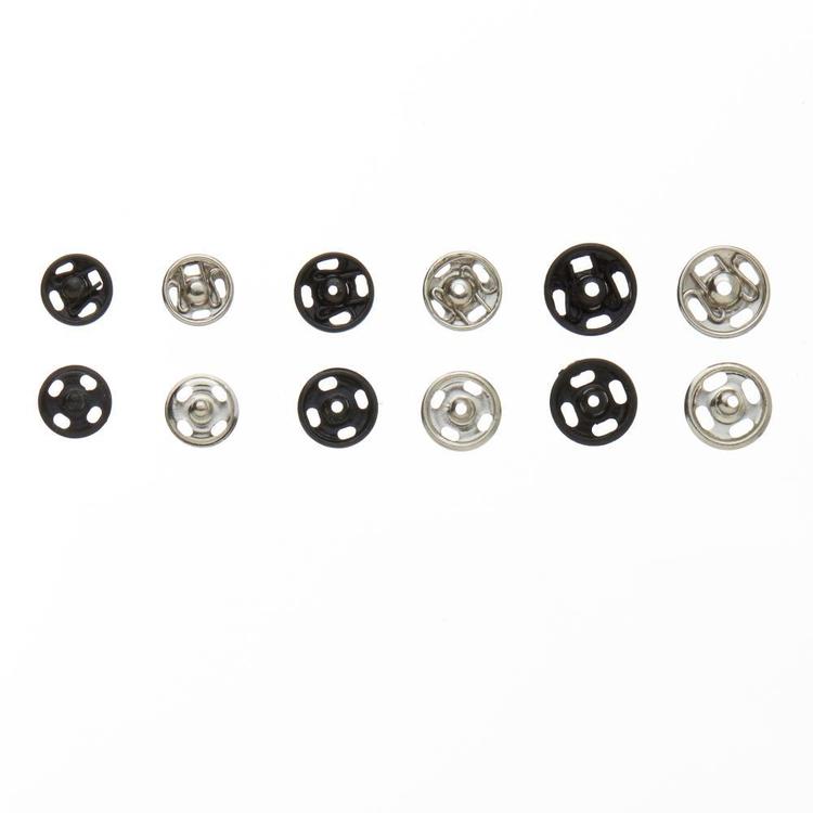 9.5 mm Capped Snap Fastener Baby Dress, Shirt Silver Press Studs 100 Sets