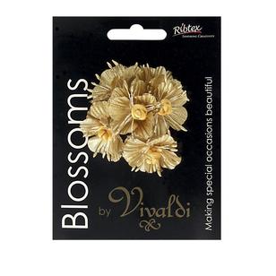 Vivaldi Blossoms 6 Head Flower With China Knot Centre Gold 40 mm
