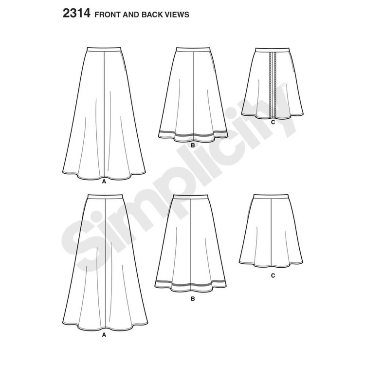 Simplicity Pattern 2314 Women's Skirt