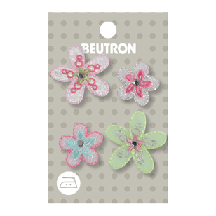 Beutron Sparkly Flowers Iron On Motif Sparkly Flowers