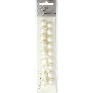 Ribtex Style & Grace Glass Pearls 18 Pack Ivory 14 mm