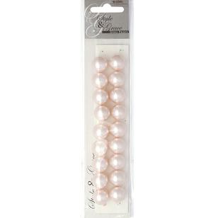 Ribtex Style & Grace Glass Pearls 18 Pack Pink 14 mm
