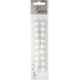 Ribtex Style & Grace Glass Pearls 18 Pack White 14 mm