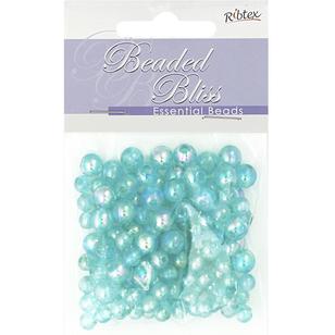 Ribtex Beaded Bliss Round Plastic Beads 20 Gram Pack Turquoise 20 g