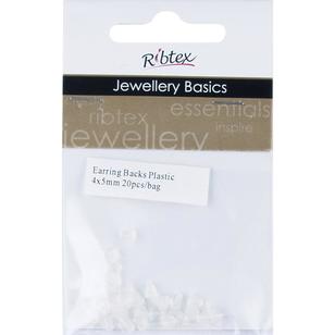 Ribtex Jewellery Basics Plastic Earring Backs Clear 4 x 5 mm
