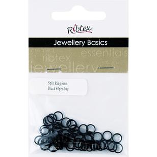 Ribtex Jewellery Basics Split Rings Black 6 mm