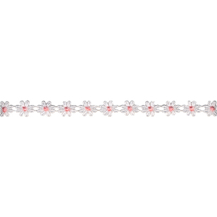 Simplicity Daisy Chain Trim White & Pink 9.5 mm x 90 cm