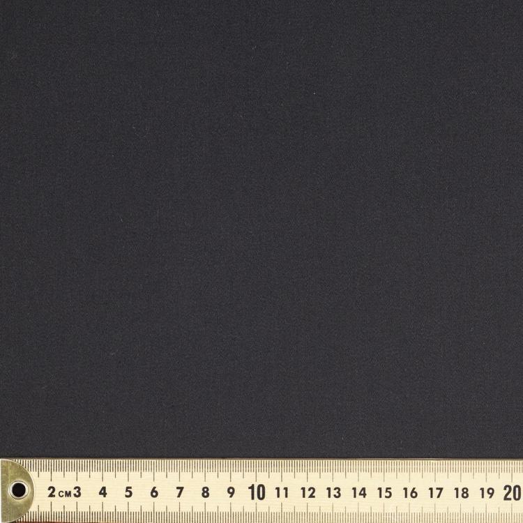 Plain 127 cm Premium Cotton Elastane Sateen Fabric Black