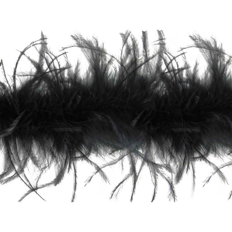 DF-BOST12-12 Black 12-14'' Burnt Ostrich Feather Trims By Piece