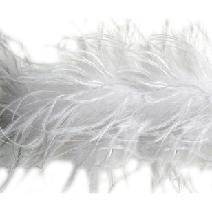 Simplicity Ostrich Feather Boa White 15.2 cm