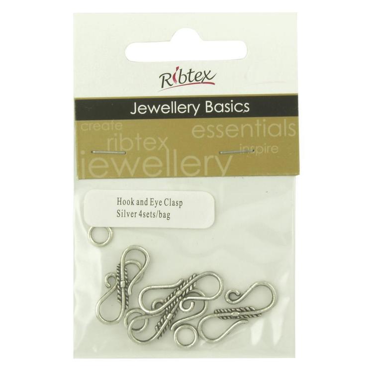 Ribtex Jewellery Basics Hook & Eye Clasp Silver