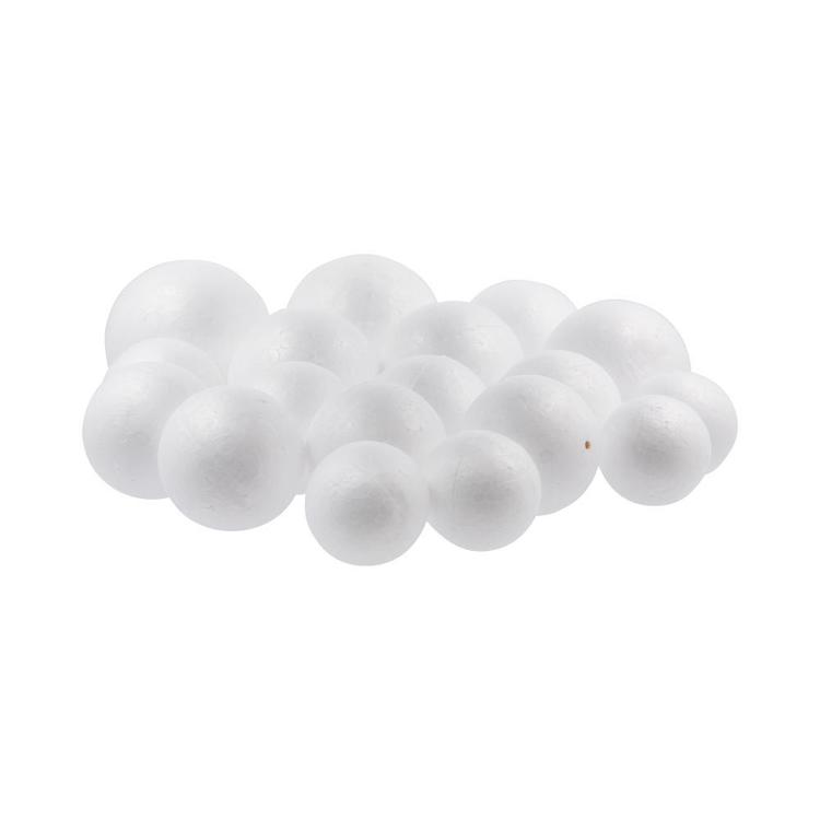 White Foam Shapes for Kids Crafts, Art Supplies (7 Sizes, 14 Pieces) 