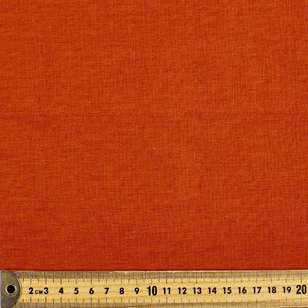 Plain 112 cm Cotton Linen Fabric Burnt Orange