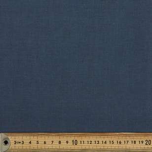 Plain 112 cm Cotton Linen Fabric Steel Blue 112 cm